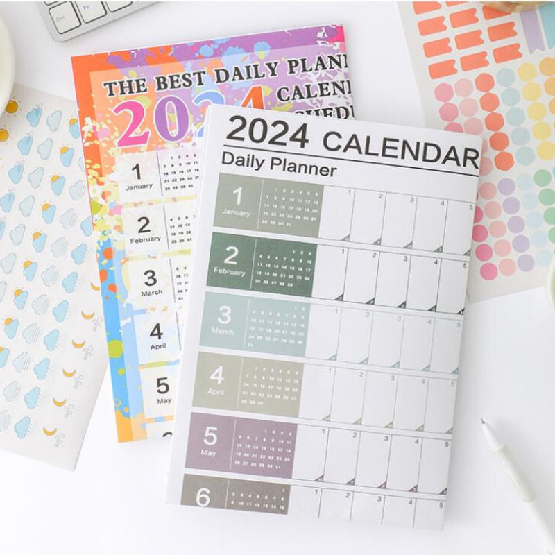 2024 Calendar Yearly Planner 365 Days Schedule Wall Hanging Memo Pad To Do List Agenda Organizer Check List Home Office